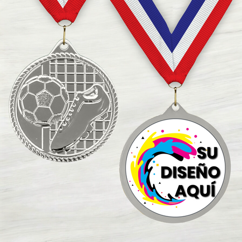 Medalla de Metal de Fútbol de 2" con cinta MDL510